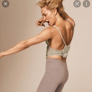 Lululemon Faint Mauve Mesh Awakening Scooped Back Tank Top. Rare Taryn Toomey!